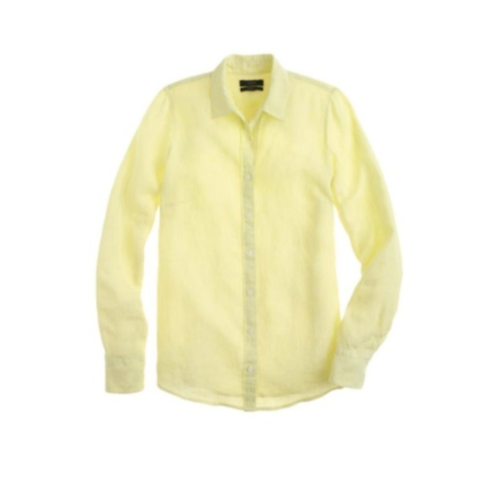 J. Crew Perfect Shirt Crosshatch Linen 2 w/tag NEW